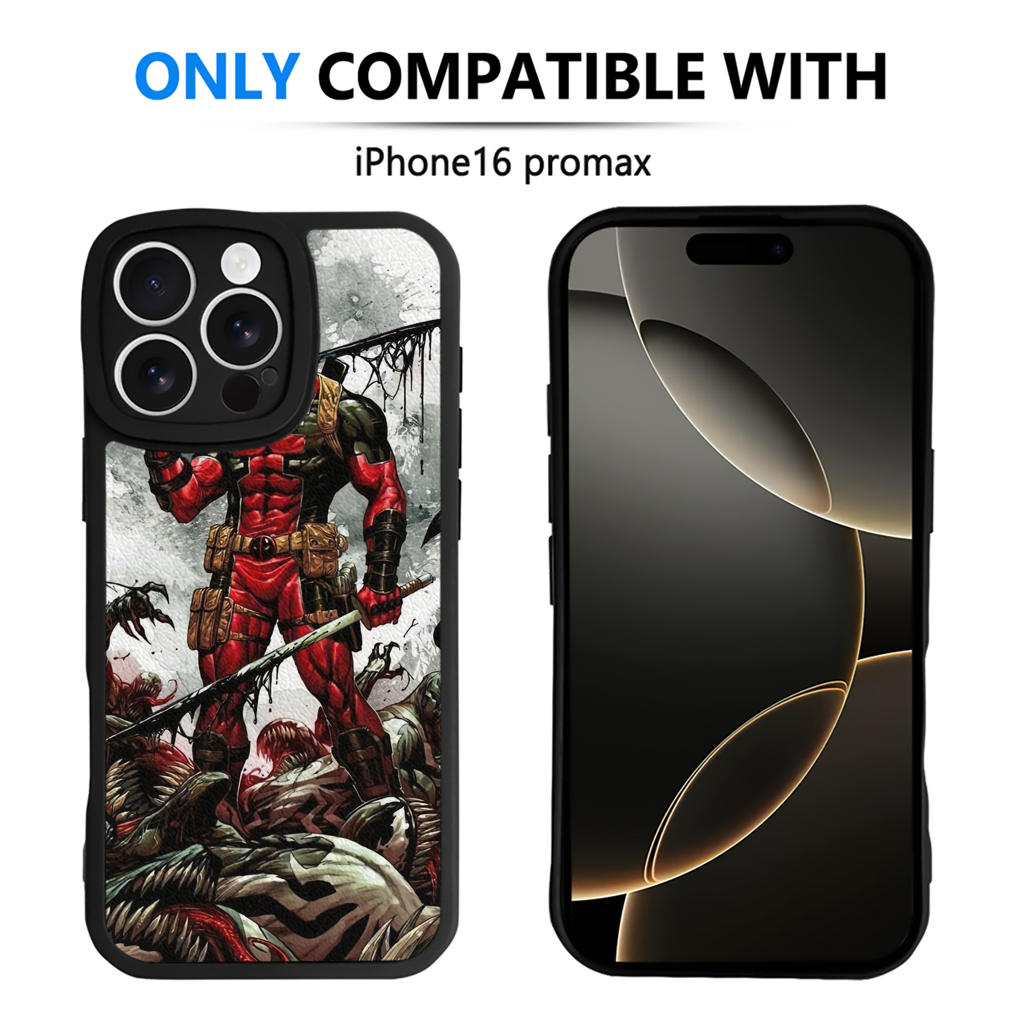 （画像用） Deadpool デッドプール 【iPhone 16シリーズ対応】シリコンスマホケース（レザー調） 材質：シリコン